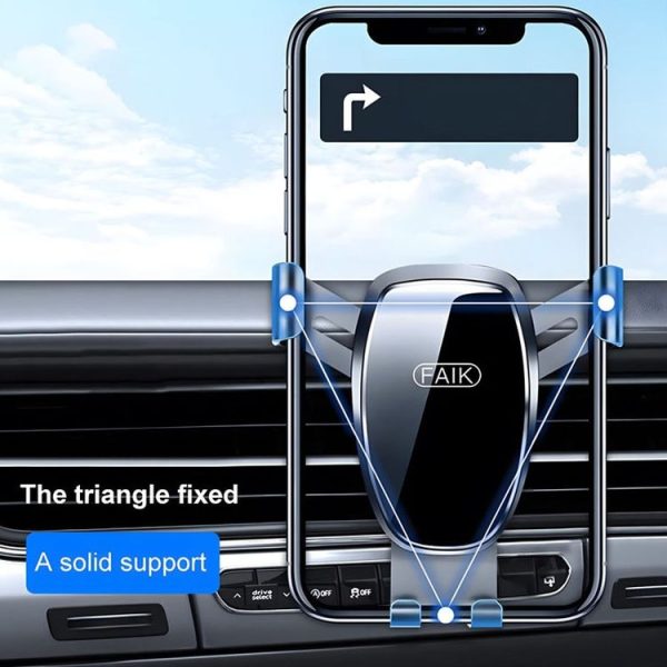 FAIK Car Cell Phone Holder Air Vent Triangle Gravity Sensor Car Phone Bracket, Color: Black Frosted Model - Image 7