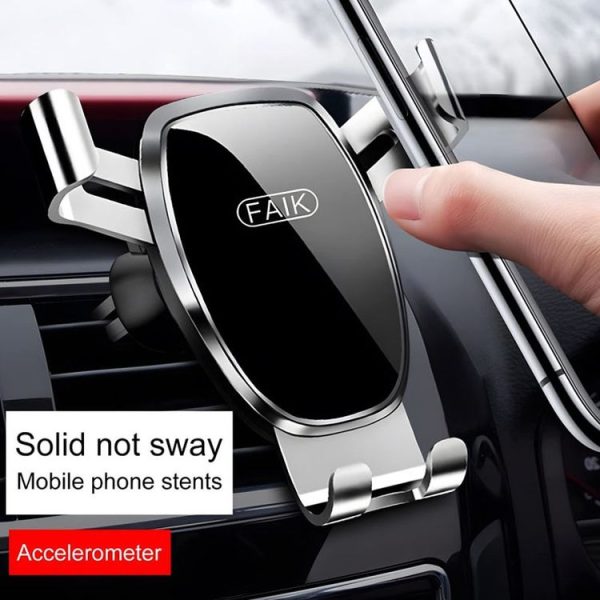 FAIK Car Cell Phone Holder Air Vent Triangle Gravity Sensor Car Phone Bracket, Color: Black Frosted Model - Image 9
