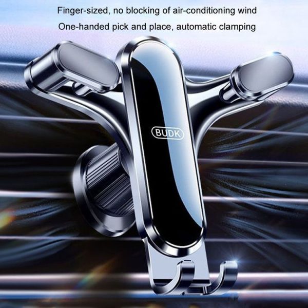 BUDK Triangle Gravity Sensor Car Phone Bracket Car Air Vent Navigation Holder, Model: Suction Cup Base Model - Image 5