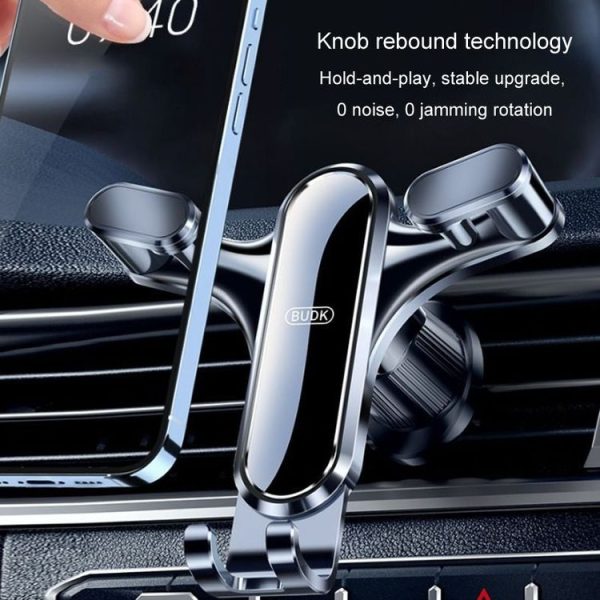 BUDK Triangle Gravity Sensor Car Phone Bracket Car Air Vent Navigation Holder, Model: Suction Cup Base Model - Image 8