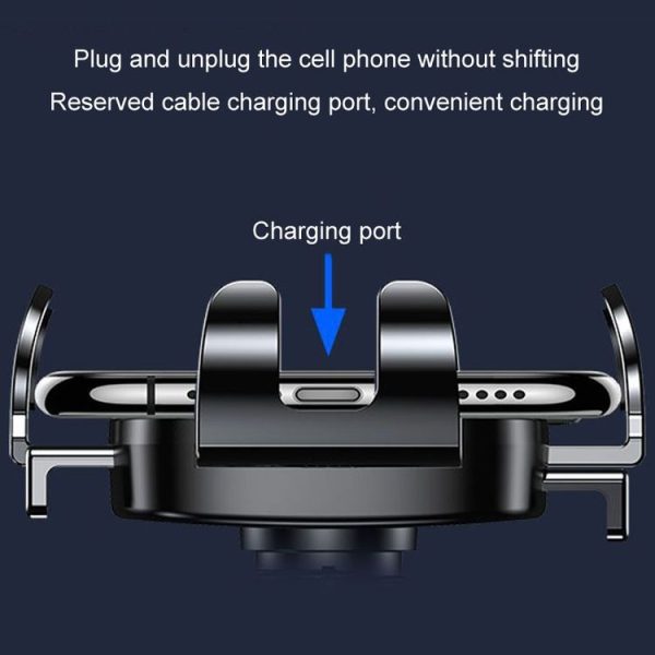 BUDK Anti-shake Car Phone Bracket Car Navigation Air Vent Fixed Gravity Support Stand (Black) - Image 11