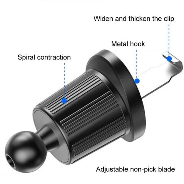 BUDK Anti-shake Car Phone Bracket Car Navigation Air Vent Fixed Gravity Support Stand (Black) - Image 3