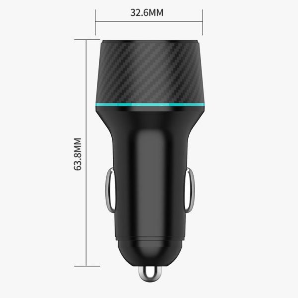 QIAKEY Dual Fast Charging Charger One To Two Cigarette Lighter, Size: TH218 36W (Black) - Image 3
