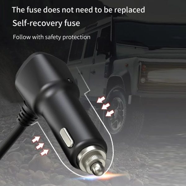 120W Digital Display Cigarette Lighter Car Fast Charging Charger (Black) - Image 8