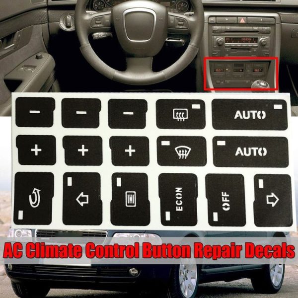 2sets For Audi A4 / B6 / B7 2000-2004 Car Air Conditioning Button Panel Sticker - Image 4