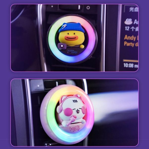 ICARER FAMILY XX-28 Car Aromatherapy Colorful Rhythm Lights Air Vent Aromatherapy Decoration (Black) - Image 11
