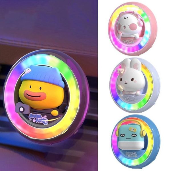 ICARER FAMILY XX-28 Car Aromatherapy Colorful Rhythm Lights Air Vent Aromatherapy Decoration (Black) - Image 2