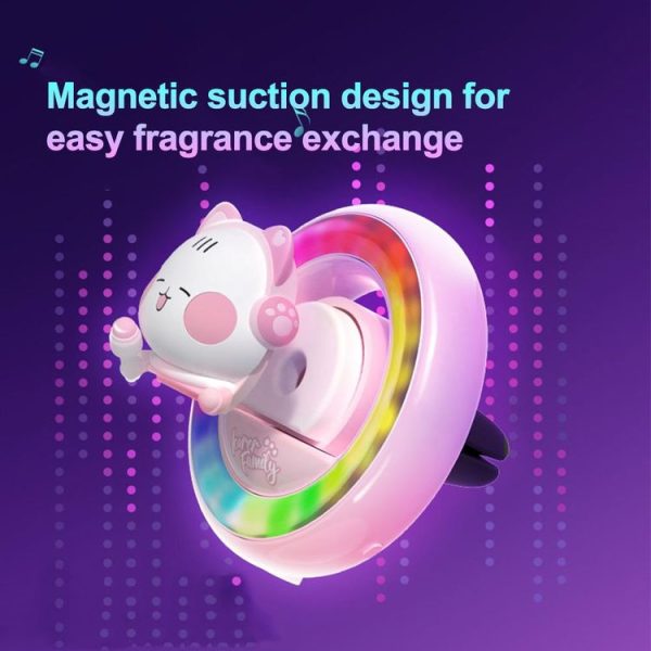 ICARER FAMILY XX-28 Car Aromatherapy Colorful Rhythm Lights Air Vent Aromatherapy Decoration (Black) - Image 5