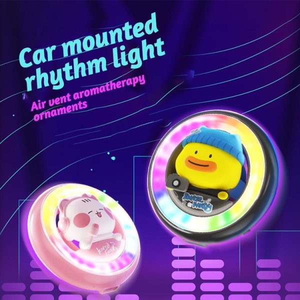 ICARER FAMILY XX-28 Car Aromatherapy Colorful Rhythm Lights Air Vent Aromatherapy Decoration (Black) - Image 6