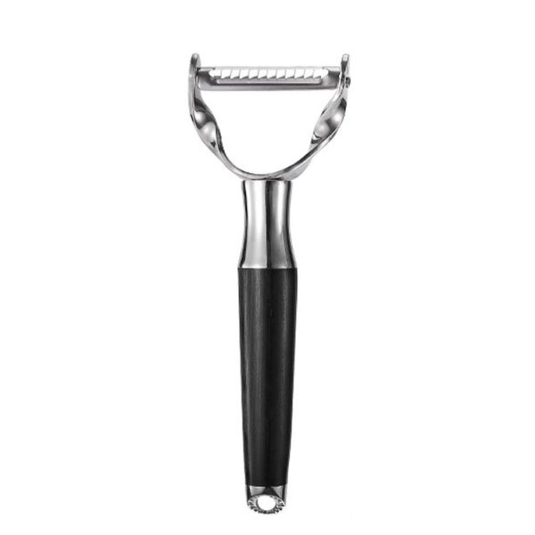 304 Stainless Steel Paring Knife Multifunctional Peeler Fruit and Vegetable Scraper (Shredding Serrated)