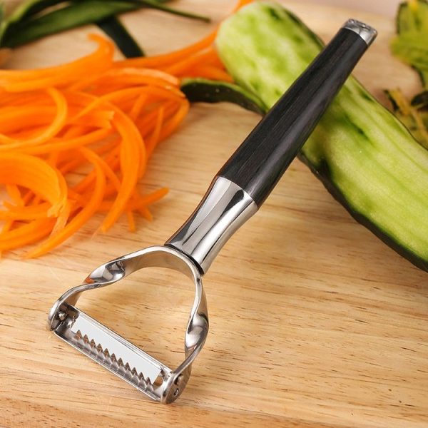 304 Stainless Steel Paring Knife Multifunctional Peeler Fruit and Vegetable Scraper (Shredding Serrated) - Image 2