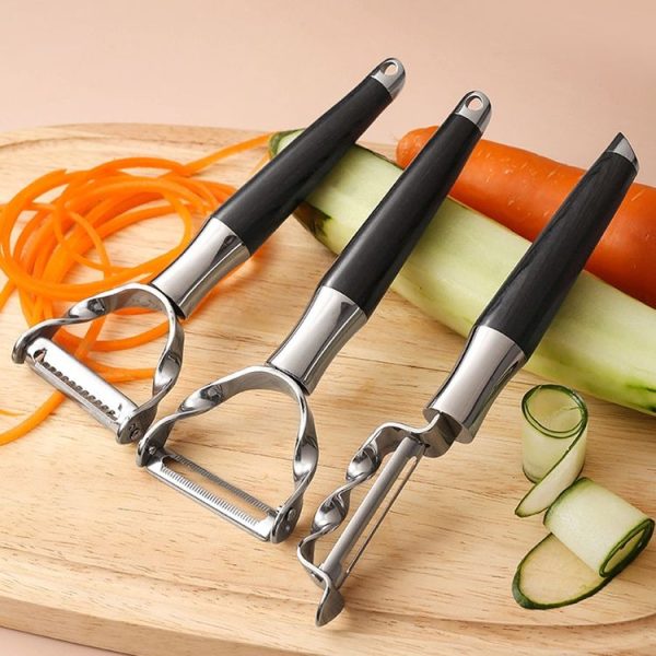 304 Stainless Steel Paring Knife Multifunctional Peeler Fruit and Vegetable Scraper (Shredding Serrated) - Image 3