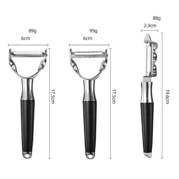304 Stainless Steel Paring Knife Multifunctional Peeler Fruit and Vegetable Scraper (Shredding Serrated) - Image 4