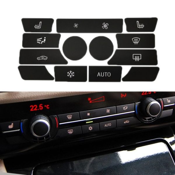 BMW 5 Series / 7 Series / X5 / C6 / F10 / F01 / F15 Air Conditioning Button Repair Sticker, Style: A 13pcs No OFF - Image 2