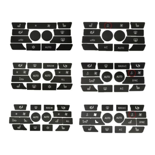 BMW 5 Series / 7 Series / X5 / C6 / F10 / F01 / F15 Air Conditioning Button Repair Sticker, Style: A 13pcs No OFF - Image 3