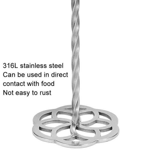 Aluminum Handle 316L Stainless Steel Potato Masher Thickened Taro Mashing Gadgets - Image 4