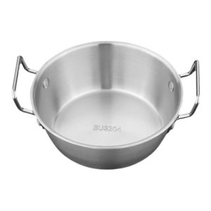 12cm 304 Stainless Steel Thickened Double Ear Soup Bowl Snack Bowl Fried Chicken Bowl (Silver)