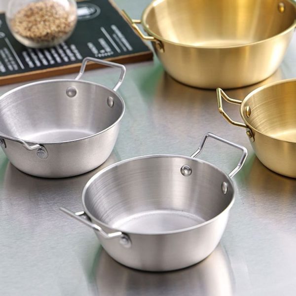 12cm 304 Stainless Steel Thickened Double Ear Soup Bowl Snack Bowl Fried Chicken Bowl (Silver) - Image 4
