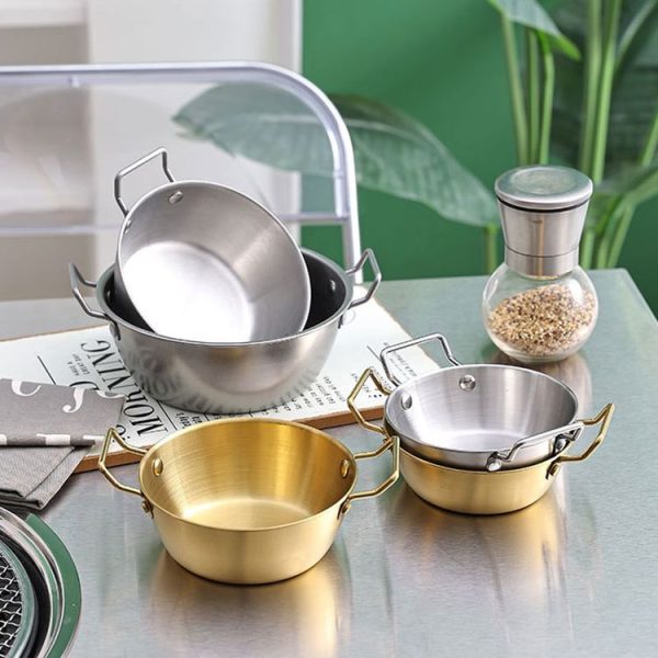 12cm 304 Stainless Steel Thickened Double Ear Soup Bowl Snack Bowl Fried Chicken Bowl (Silver) - Image 5