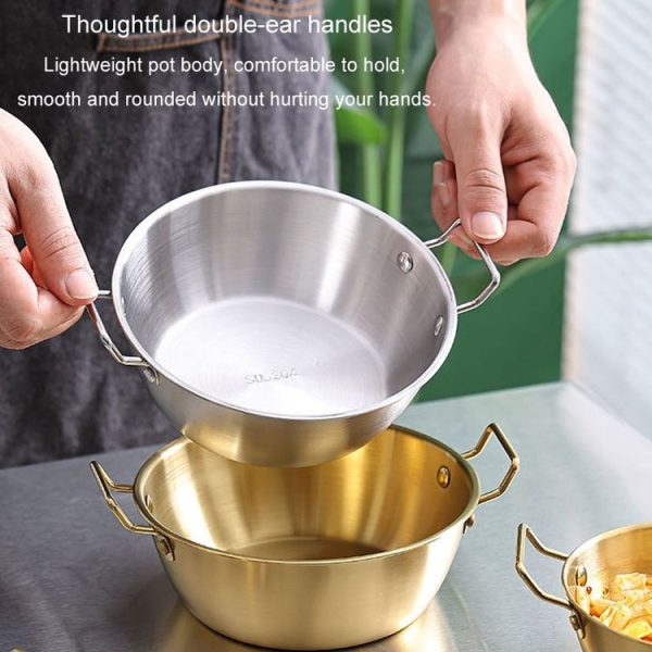12cm 304 Stainless Steel Thickened Double Ear Soup Bowl Snack Bowl Fried Chicken Bowl (Silver) - Image 7