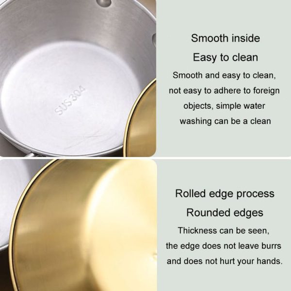 12cm 304 Stainless Steel Thickened Double Ear Soup Bowl Snack Bowl Fried Chicken Bowl (Silver) - Image 8