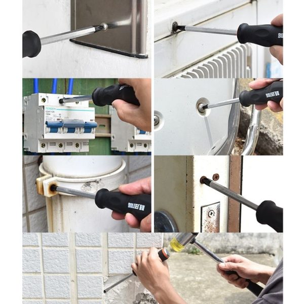 BOLEEI 6.0x100mm Straight Heart Piercing Knockable Screwdriver Convertible Tool - Image 10