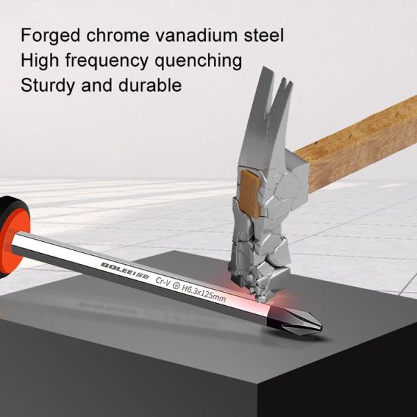 BOLEEI 6.0x100mm Straight Heart Piercing Knockable Screwdriver Convertible Tool - Image 7