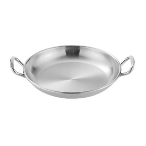 304 Stainless Steel With Double Ear Snack Tray Fried Chicken Chips Cold Dishes Candy Snacks Tray, Size: 13cm Round (Silver)