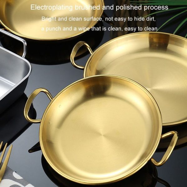 304 Stainless Steel With Double Ear Snack Tray Fried Chicken Chips Cold Dishes Candy Snacks Tray, Size: 13cm Round (Silver) - Image 4