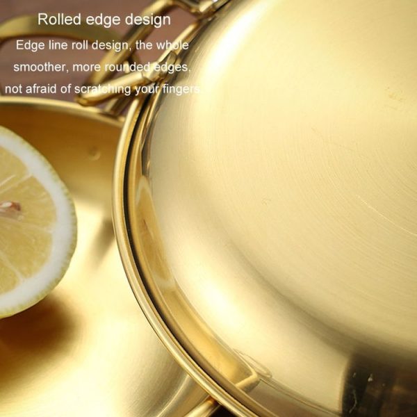 304 Stainless Steel With Double Ear Snack Tray Fried Chicken Chips Cold Dishes Candy Snacks Tray, Size: 13cm Round (Silver) - Image 5