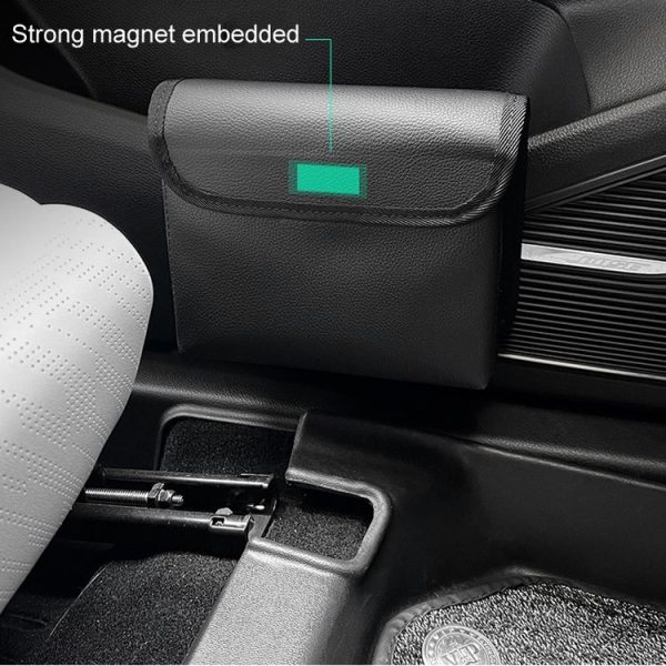 Car Folding Trash Can Multifunctional Seatback Hanging Storage Box (Black) - Image 6