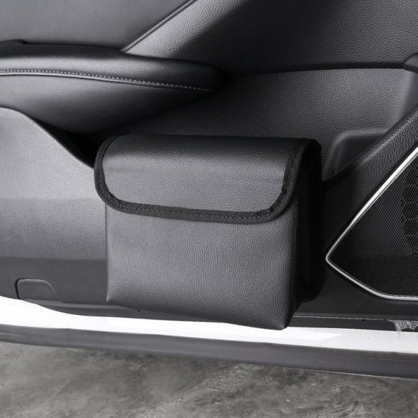 Car Folding Trash Can Multifunctional Seatback Hanging Storage Box (Black) - Image 9