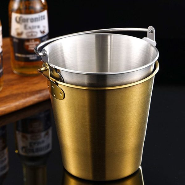 700ml 304 Stainless Steel Handheld Ice Bucket Bar Beer Chill Bucket Chips Milk Tea Snacks Barrel (Silver) - Image 11