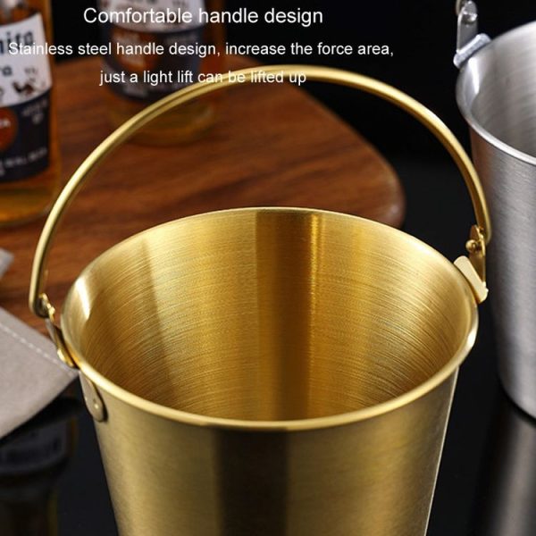 700ml 304 Stainless Steel Handheld Ice Bucket Bar Beer Chill Bucket Chips Milk Tea Snacks Barrel (Silver) - Image 7