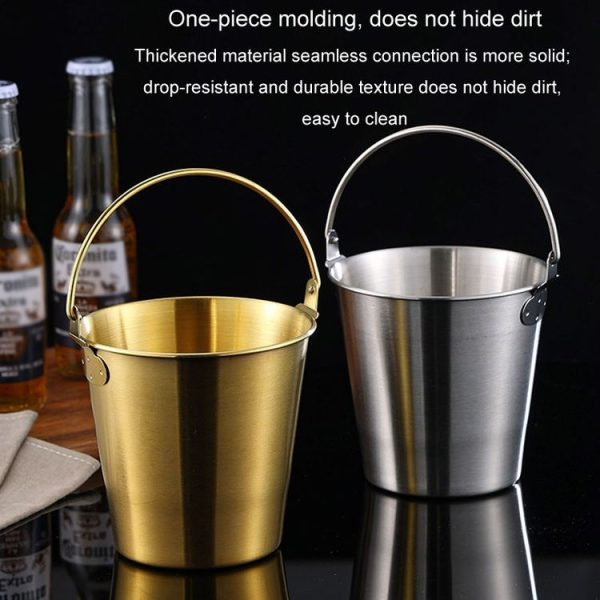 700ml 304 Stainless Steel Handheld Ice Bucket Bar Beer Chill Bucket Chips Milk Tea Snacks Barrel (Silver) - Image 9