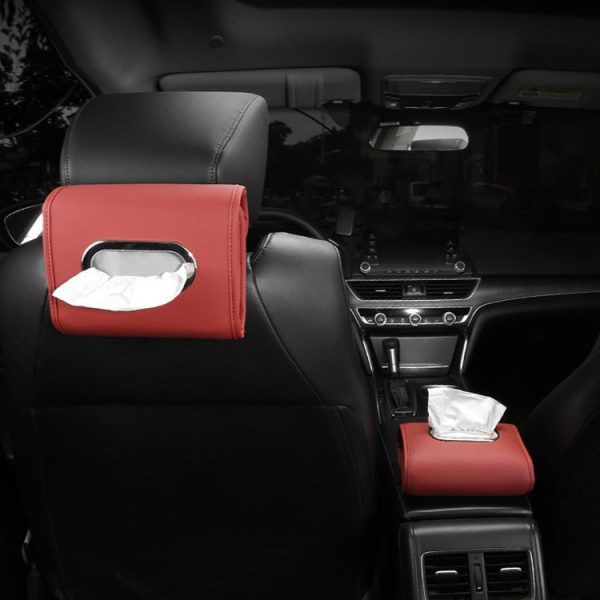 Auto Armrest Tissue Box Car Seat Back Hanging Napkin Pack Cover (Black) - Image 7