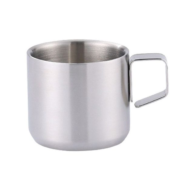 150ml 304 Stainless Steel Double Layer Insulated Mug Children Drop-proof Water Cup Coffee Mug (Silver)