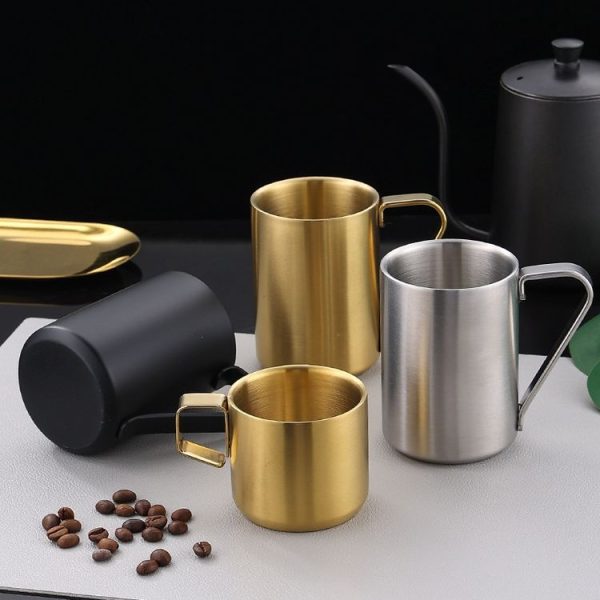 150ml 304 Stainless Steel Double Layer Insulated Mug Children Drop-proof Water Cup Coffee Mug (Silver) - Image 2