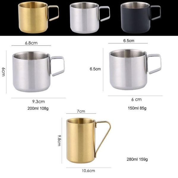 150ml 304 Stainless Steel Double Layer Insulated Mug Children Drop-proof Water Cup Coffee Mug (Silver) - Image 3