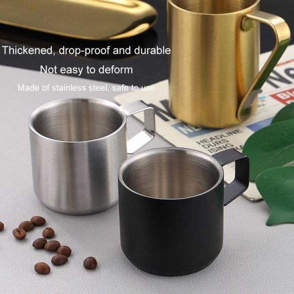 150ml 304 Stainless Steel Double Layer Insulated Mug Children Drop-proof Water Cup Coffee Mug (Silver) - Image 5
