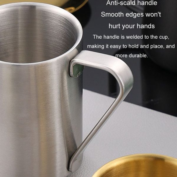 150ml 304 Stainless Steel Double Layer Insulated Mug Children Drop-proof Water Cup Coffee Mug (Silver) - Image 7
