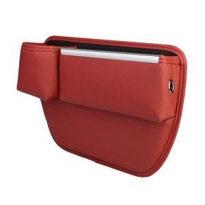 Automotive Seat Clamp Seam Organizer Car Decoration Storage Bag Water Cup Model, Style: Main Driver Red