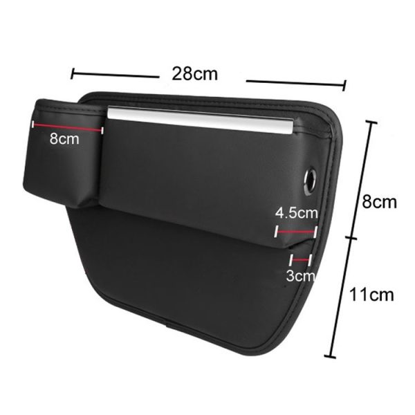 Automotive Seat Clamp Seam Organizer Car Decoration Storage Bag Water Cup Model, Style: Main Driver Red - Image 3