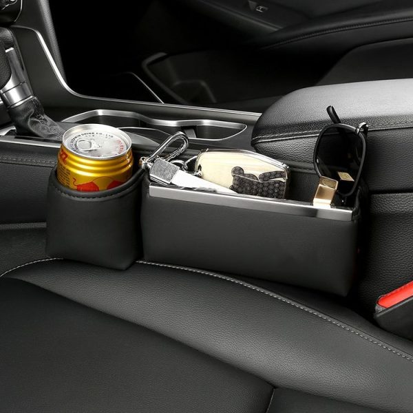 Automotive Seat Clamp Seam Organizer Car Decoration Storage Bag Water Cup Model, Style: Main Driver Red - Image 8