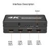 60Hz HDMI2.0 4K With Remote Control Switcher HDCP2.2 Version 3 Into 1 Out Video Converter - Image 5