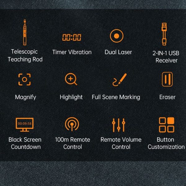 ASING A31 Multi-Functional Presentation Remote With Telescopic Teaching Rod Designed For Touch Screen - Image 3