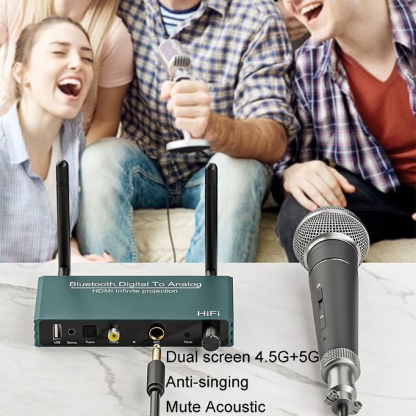 Bluetooth 5.0 Receiver Digital Optical Coaxial To Analog Microphone HD HDMI Wireless Screen Thrower - Image 9