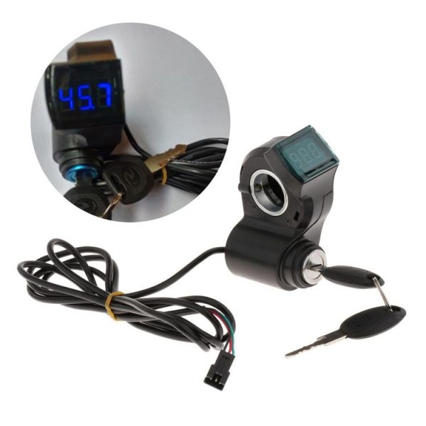 Electrical Vehicle Scooter Disconnect Switch Assembly With Keys Digital Display Start Switch (Black) - Image 2