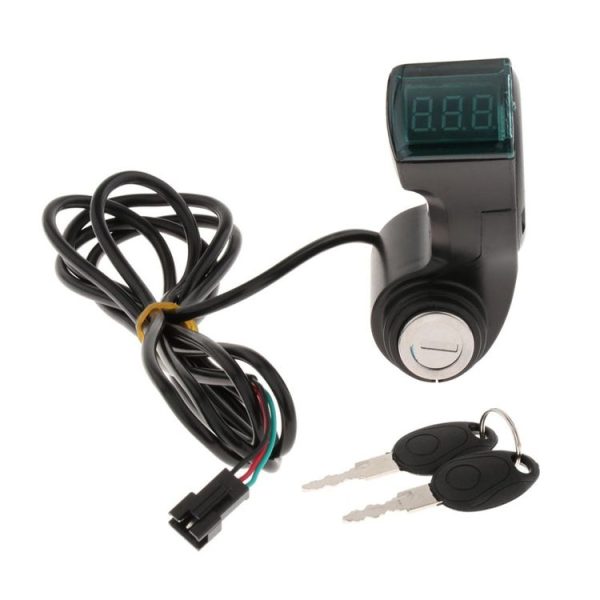 Electrical Vehicle Scooter Disconnect Switch Assembly With Keys Digital Display Start Switch (Black) - Image 3
