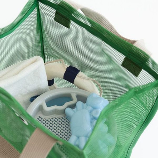Mesh Portable Beach Bag with Cute Eyes Swimming Toiletry Storage Packet (Black) - Image 5
